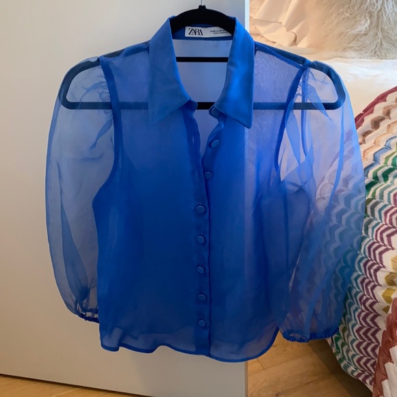 Zara Tops - Zara Blue Blouse